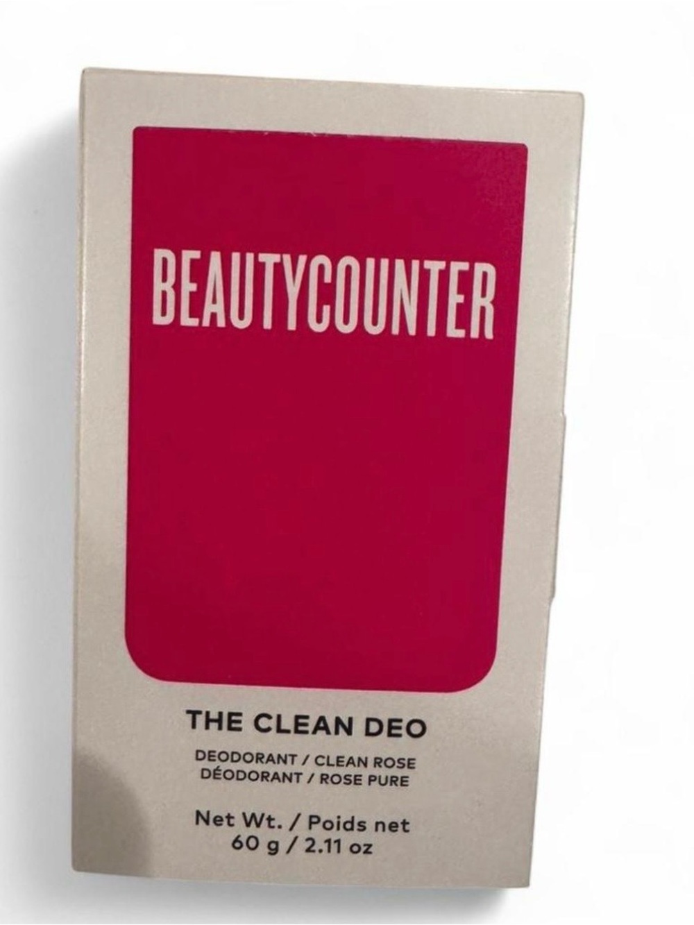 beautycounter Deodorant Box - Pink Label with Beige Packaging